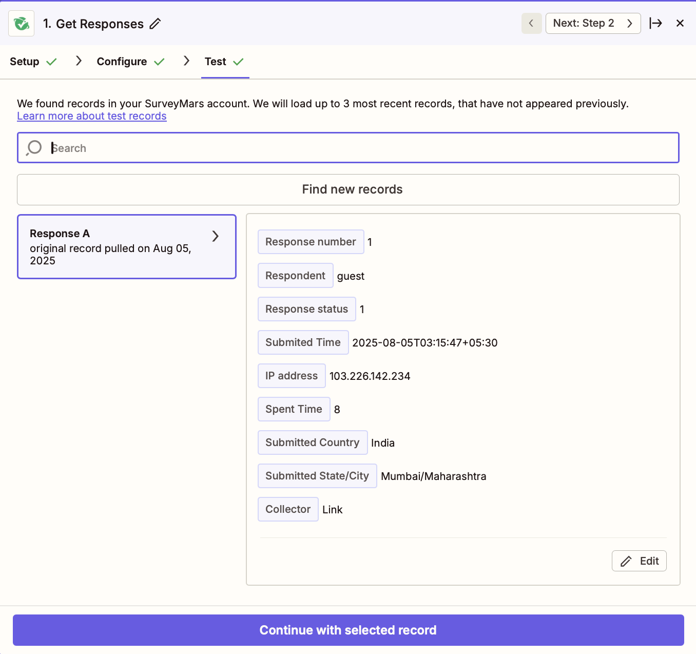 Details of Pulled Records