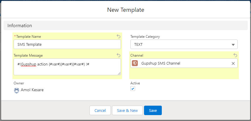Add SMS templates