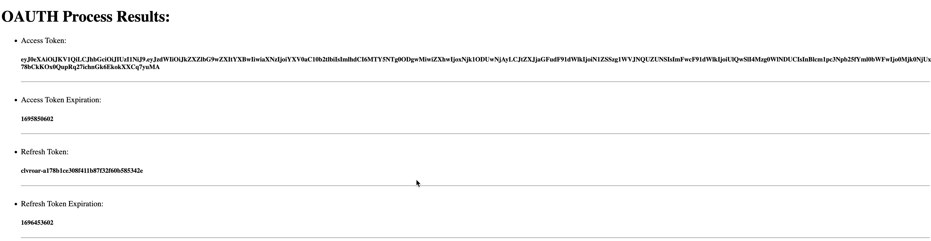 Sample: Access and Refresh token pair