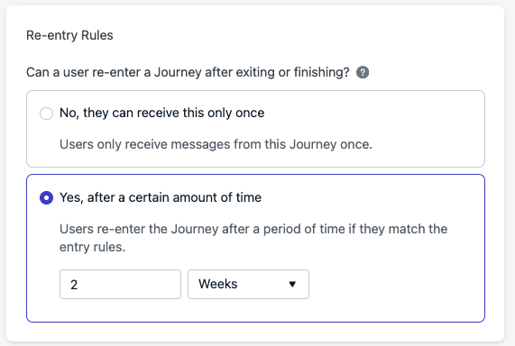 Journey re-entry rules.