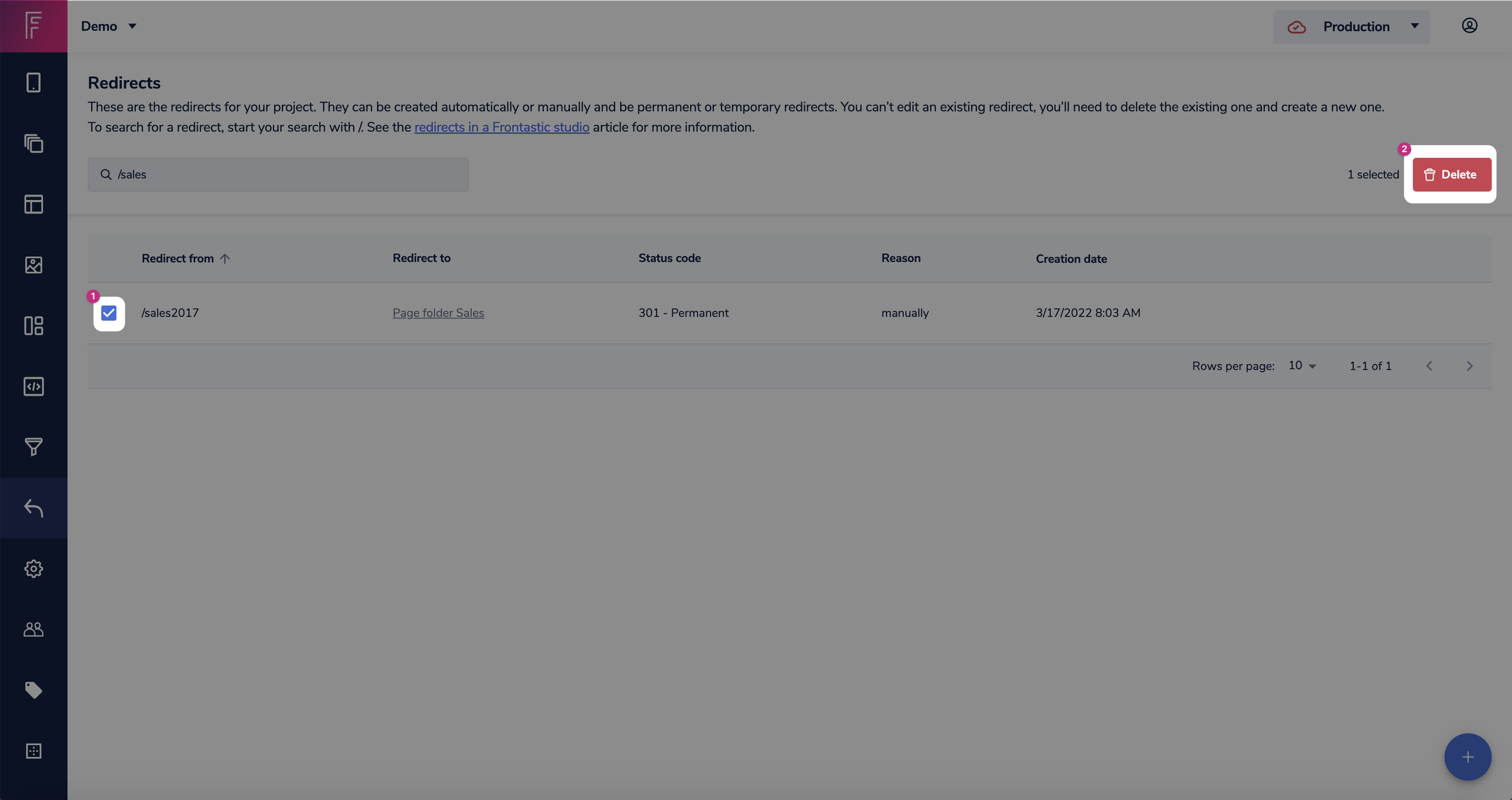 Click the tick box and click the dete button.png