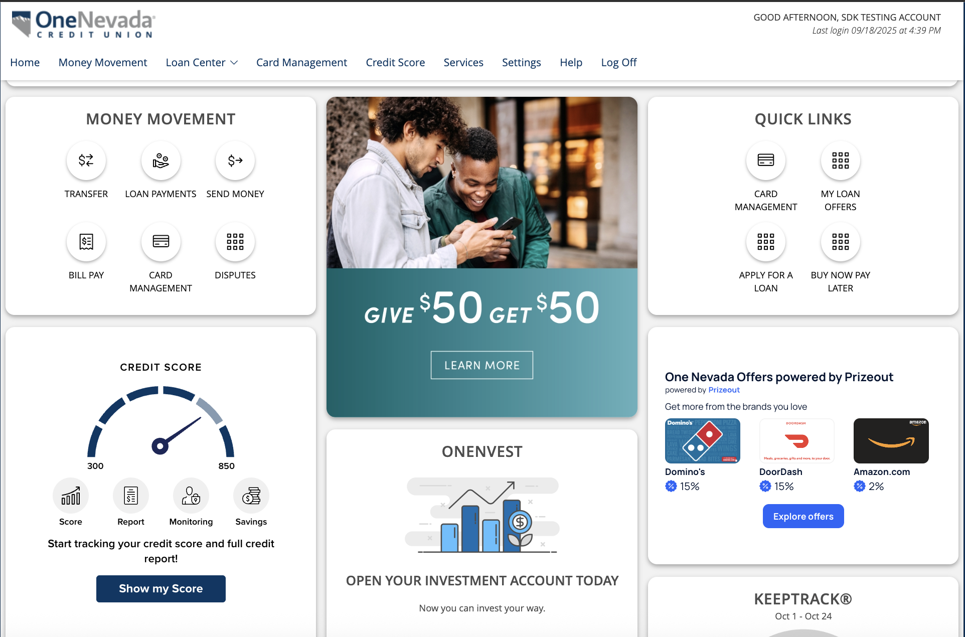 Real World Example: One Nevada Credit Union