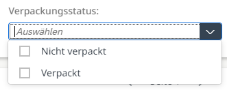 Filtermöglichkeit nach dem Verpackungsstatus