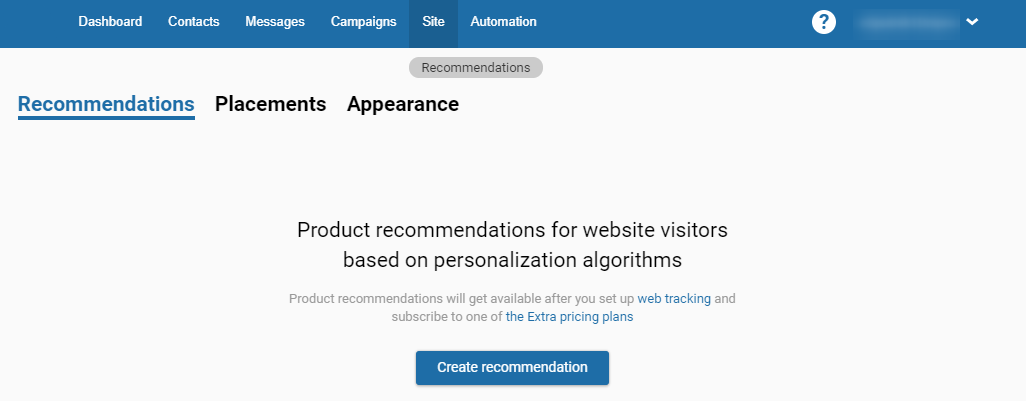 Create recommendation