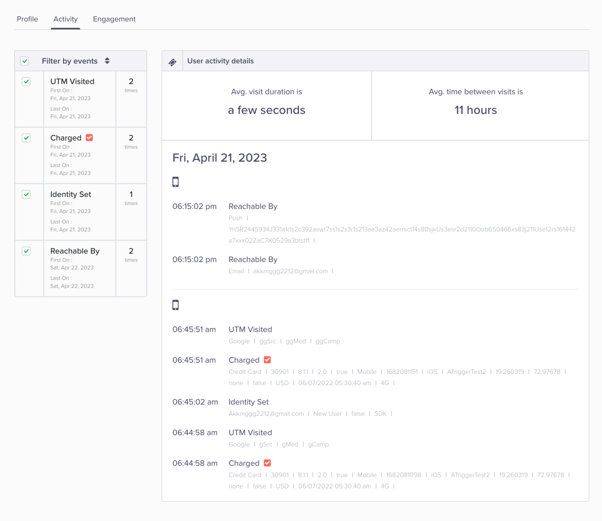 View Activity Details