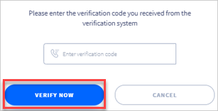 Screenshot of the verification with code dialog box