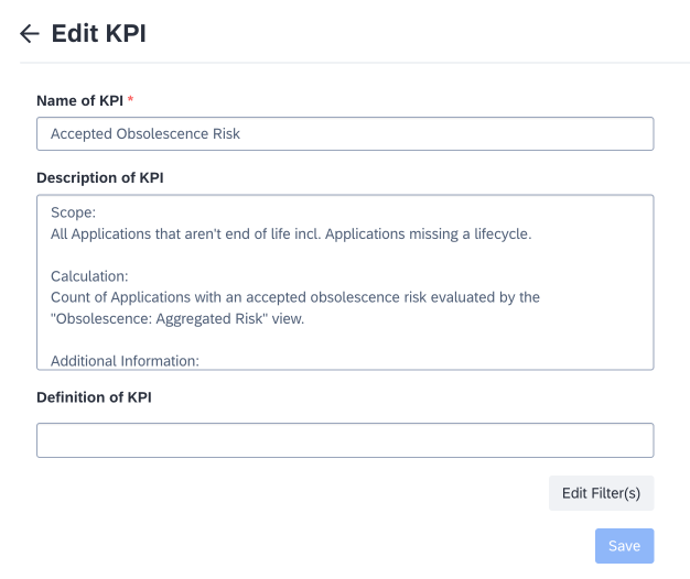 Editing a KPI