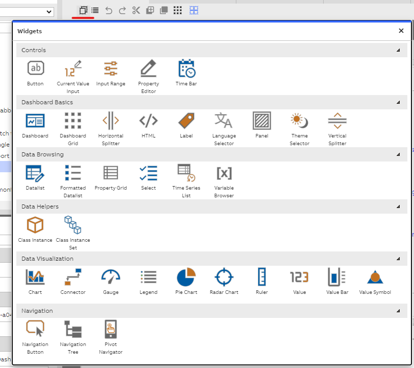 Widget library on view