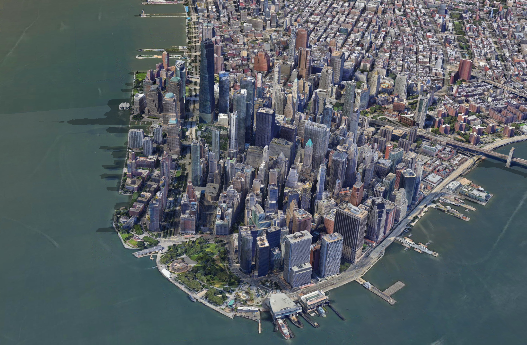 Manhattan visualized with Google 3D Tiles.
