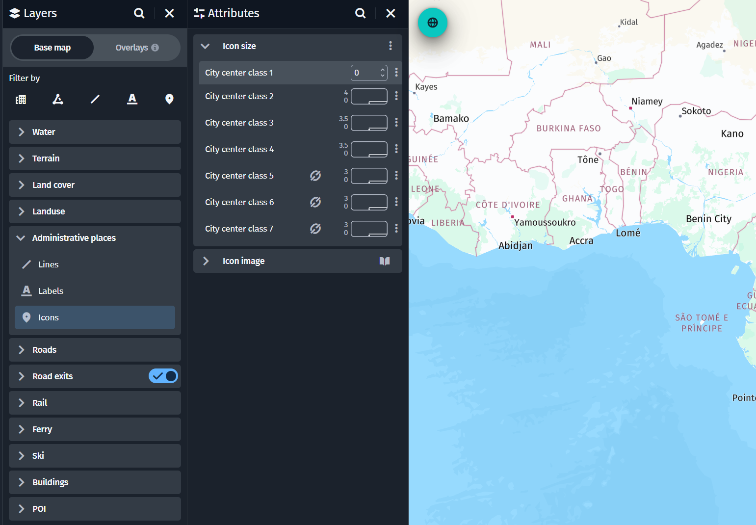 Hide icons by setting icon size to 0