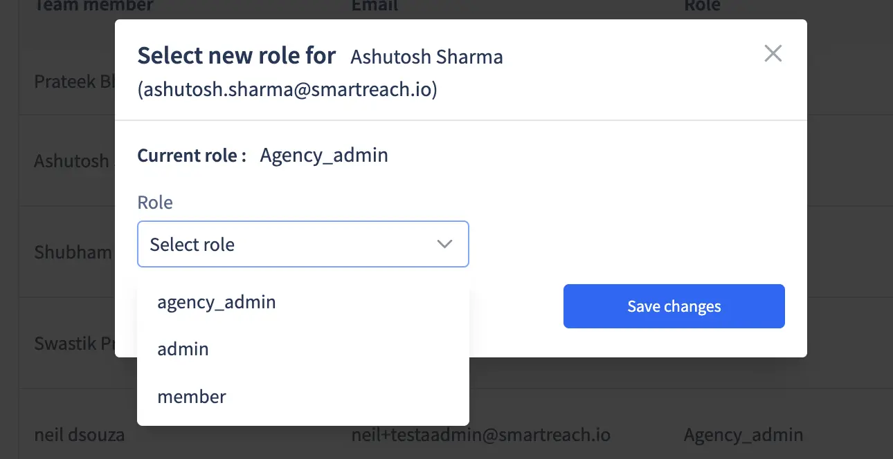 How to edit role in Agency setting using SmartReach