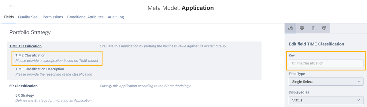 "TIME Classification" Field and Its Key