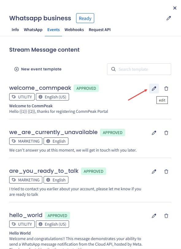 Screenshot with editing template