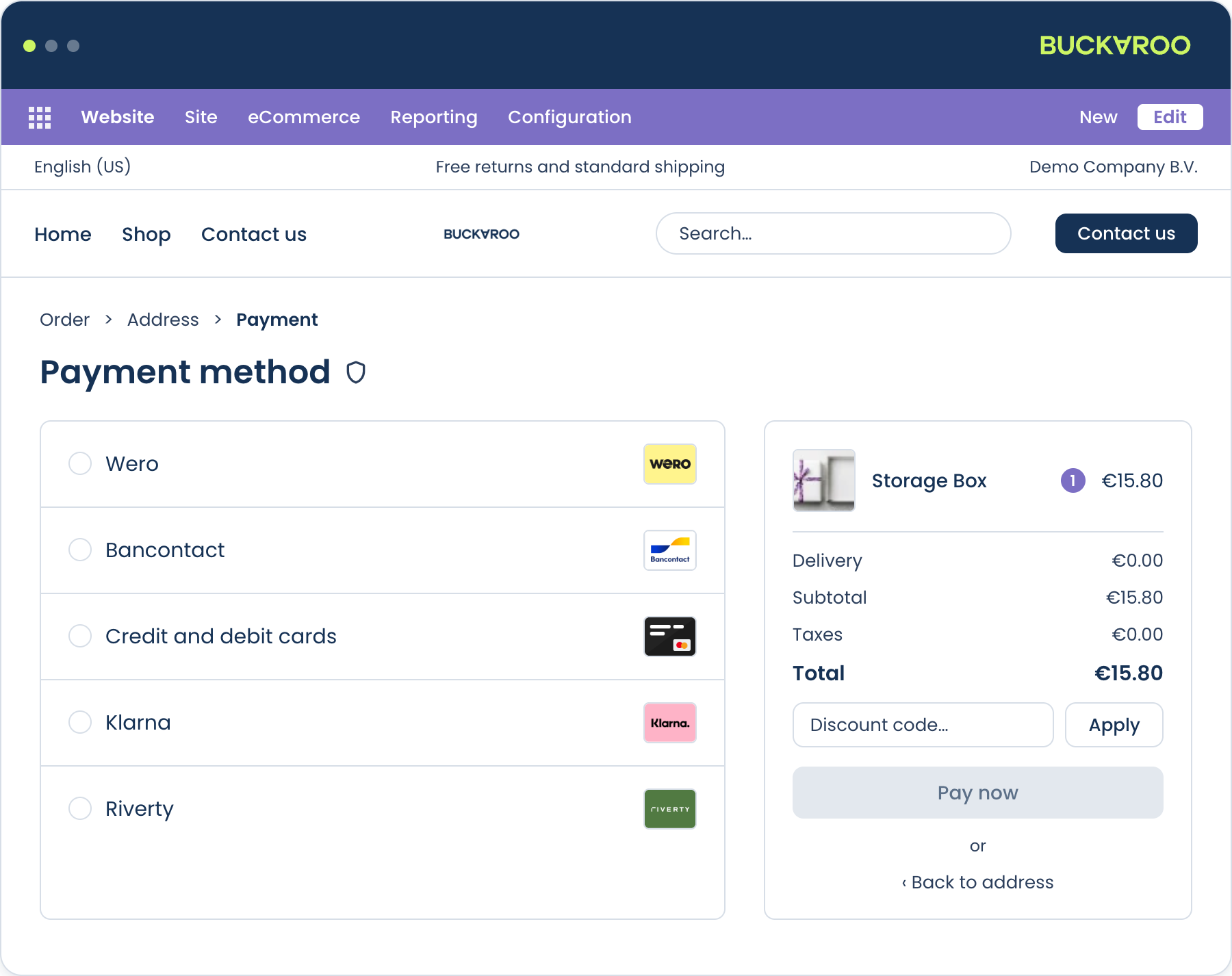 Odoo Checkout example