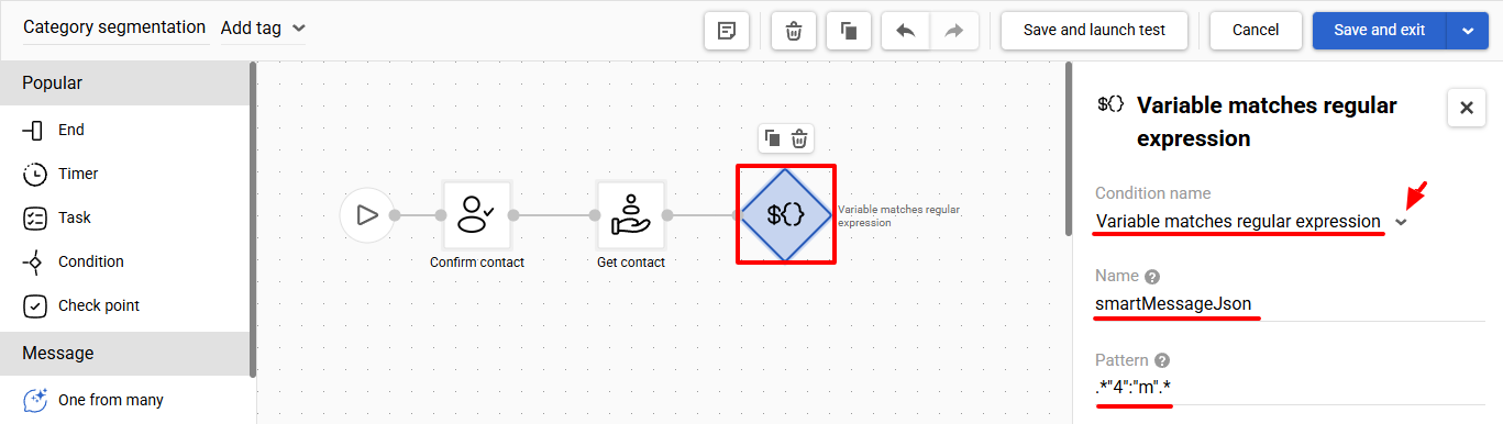 Adding Condition block