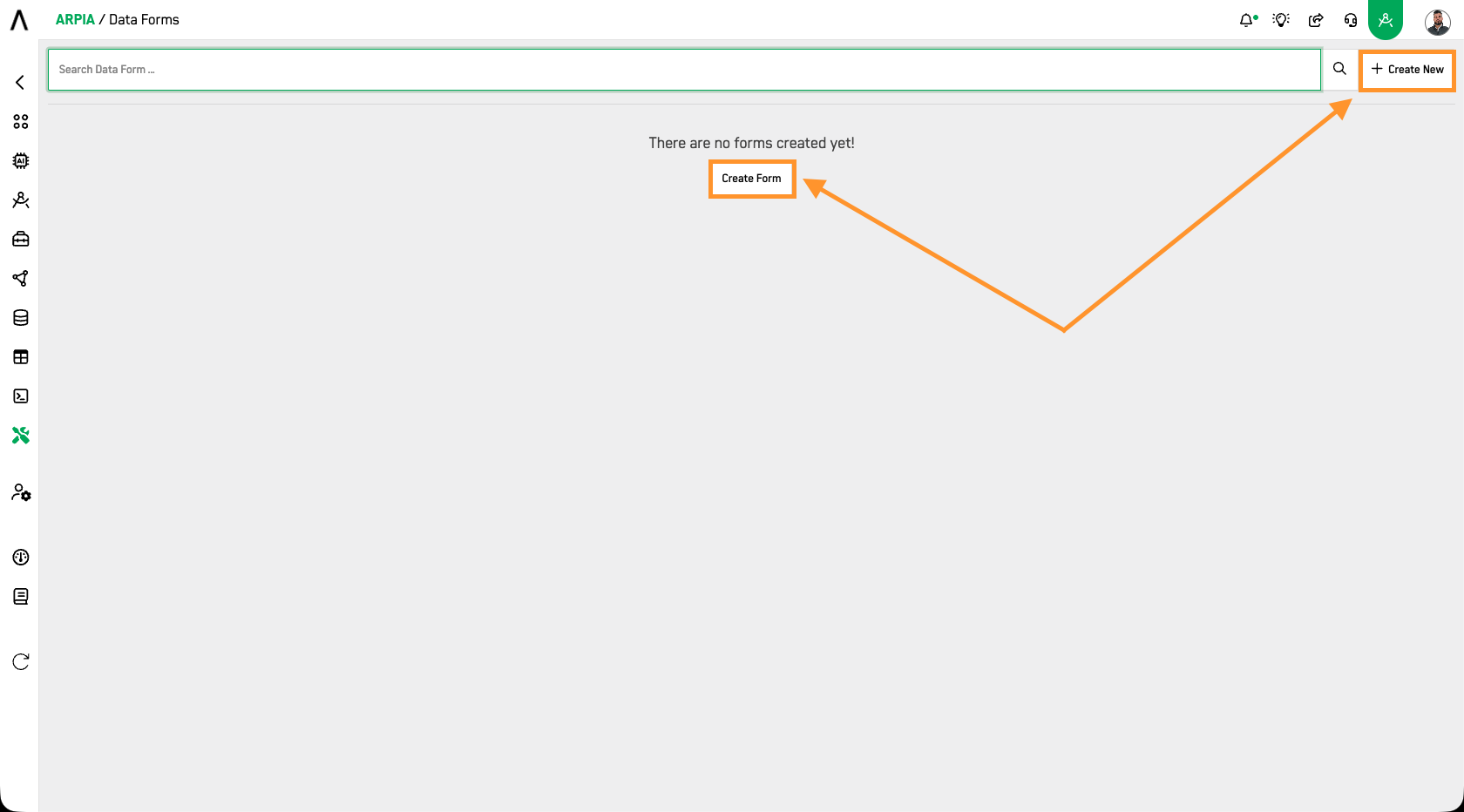 Create New DataForm