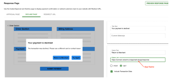 Elavon Portal Decline Page