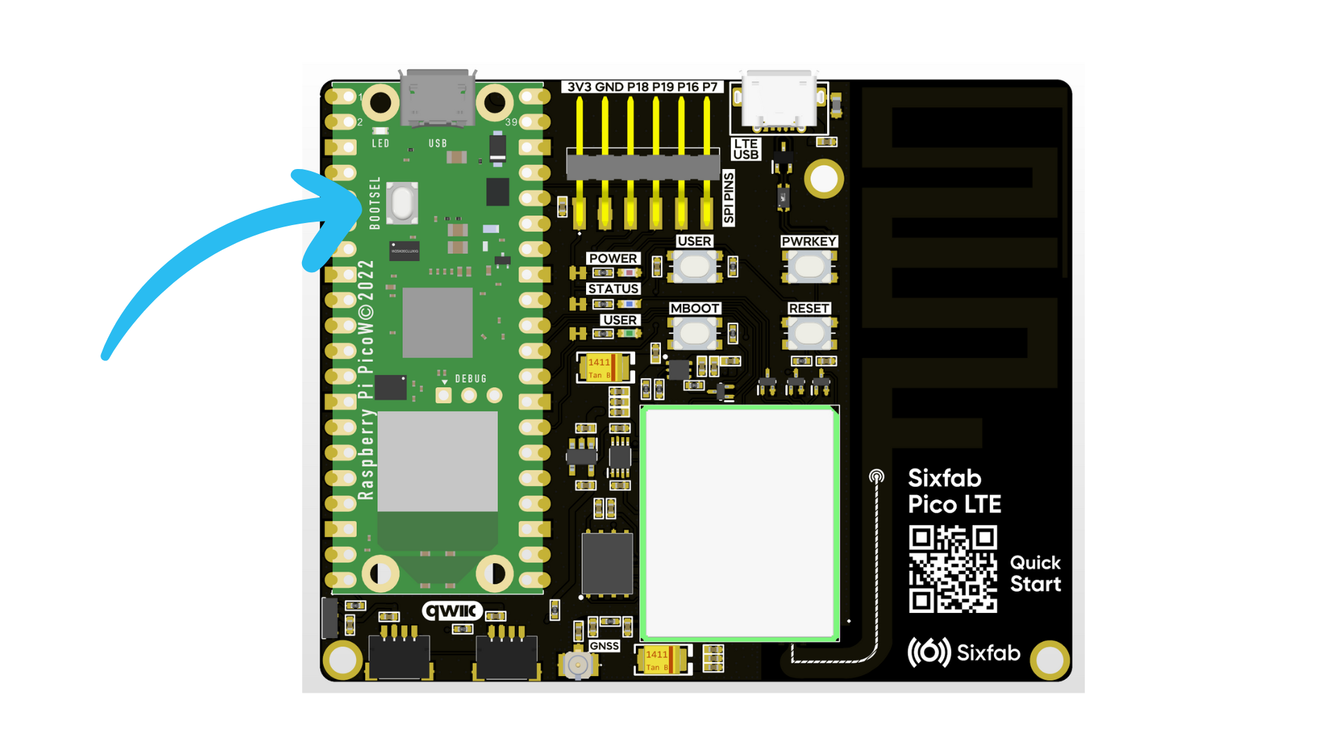 Sixfab Pico LTE SDK MicroPython - Bootsel Button