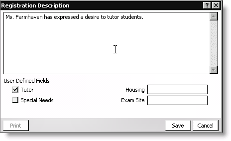 From Certification, select Register a student > By program, find a registrant, select a program, and click Notes