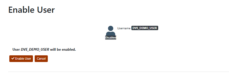 User Details - Enable User