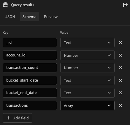 Array of transactions