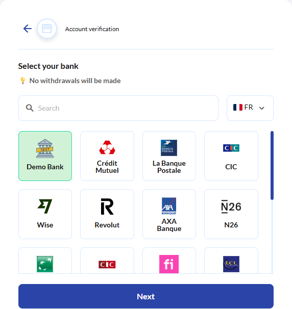 Bank selection