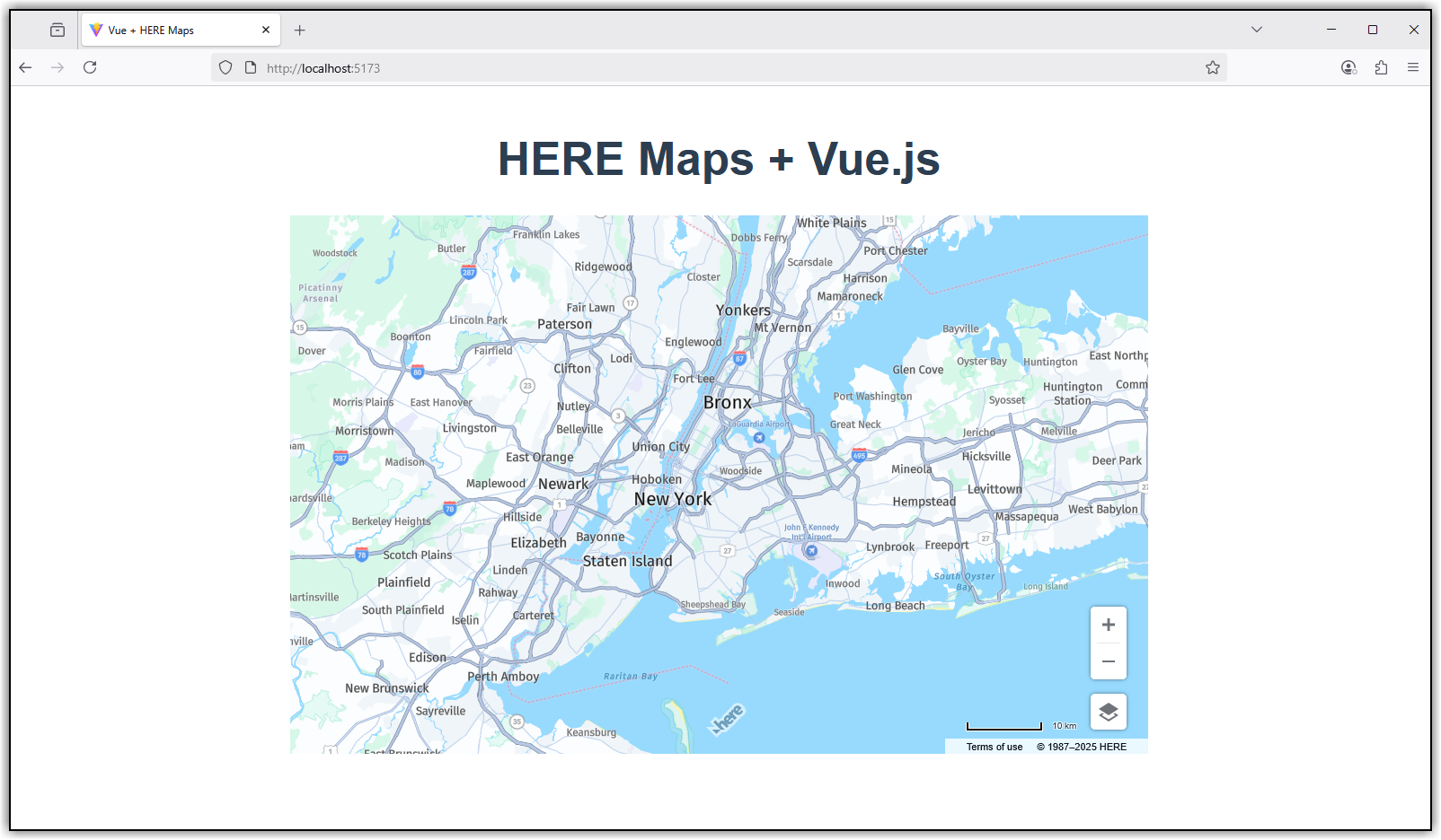 HERE Maps in a Vue.js app