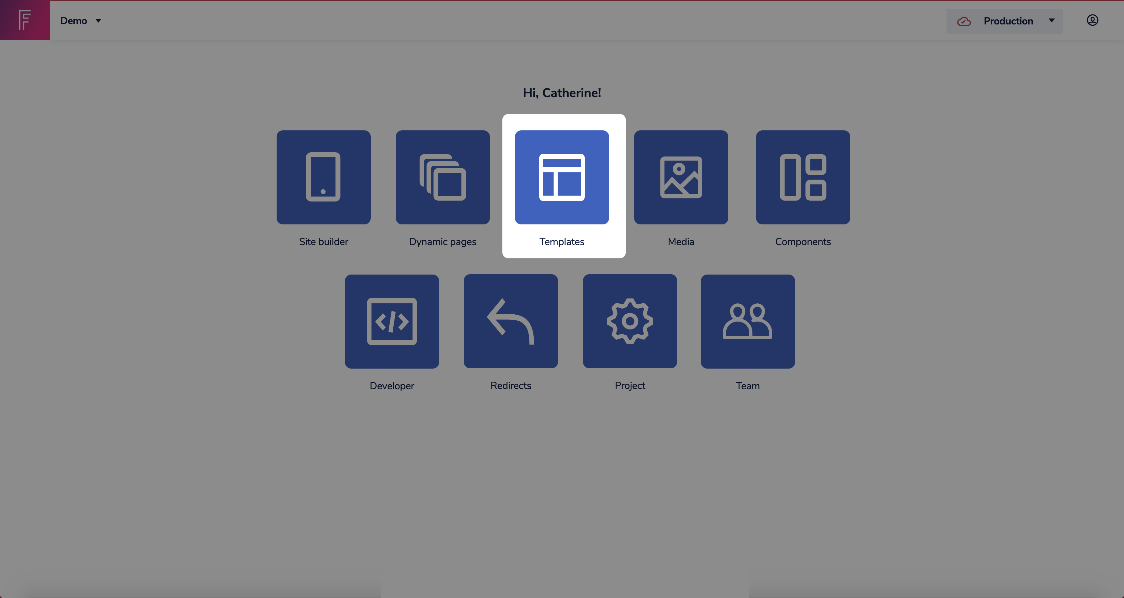 Templates on Frontastic studio dashboard.png