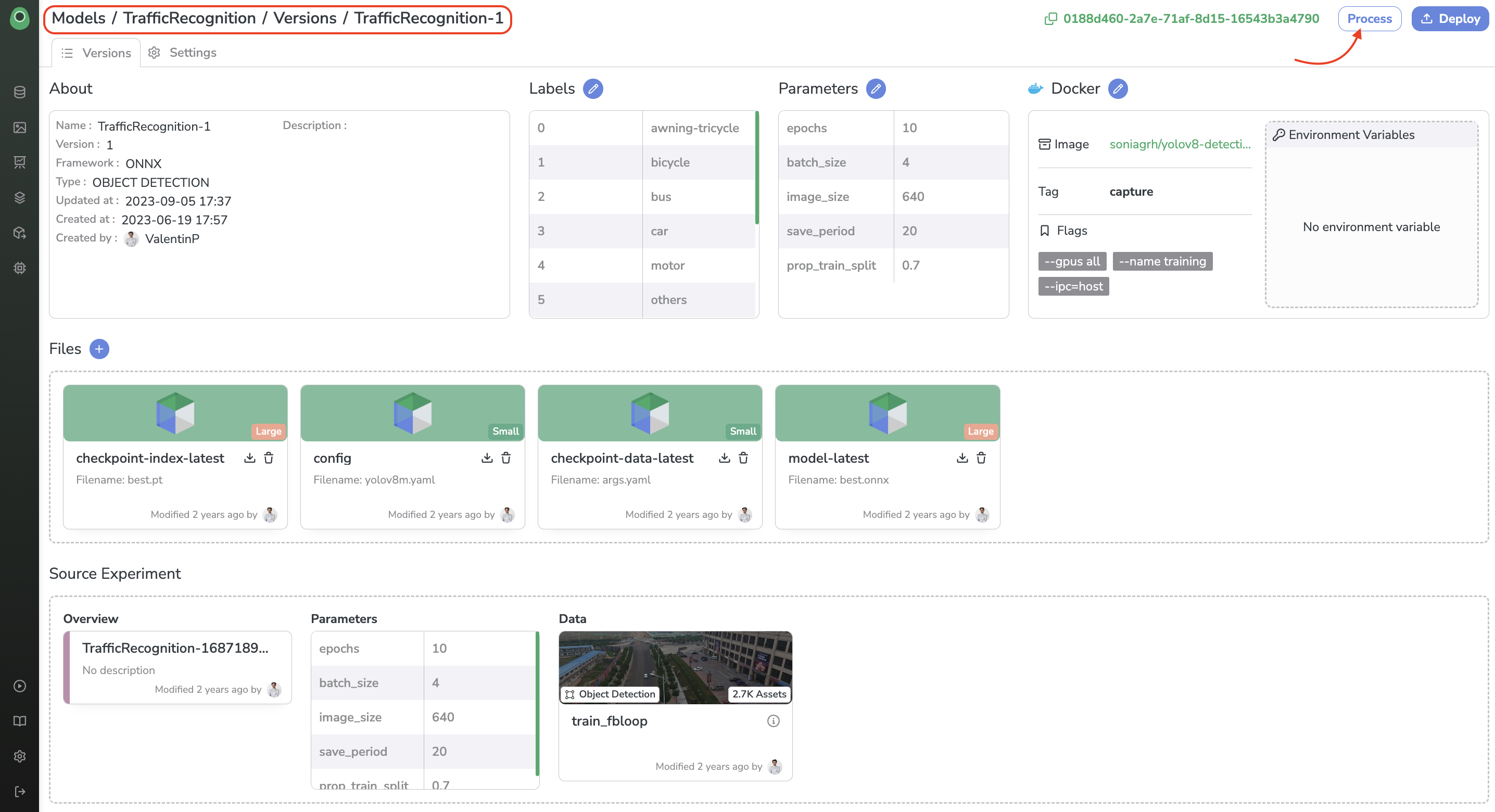 Process a `ModelVersion`