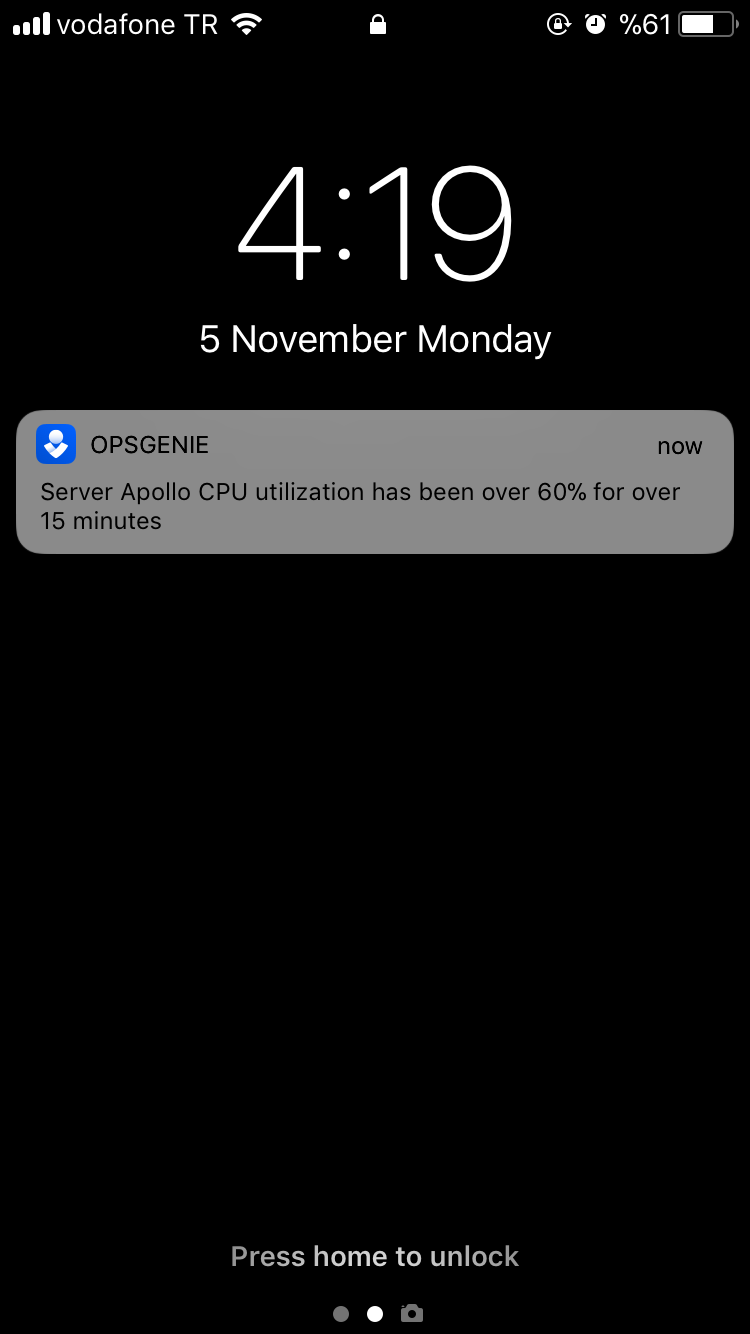First notification with locked screen