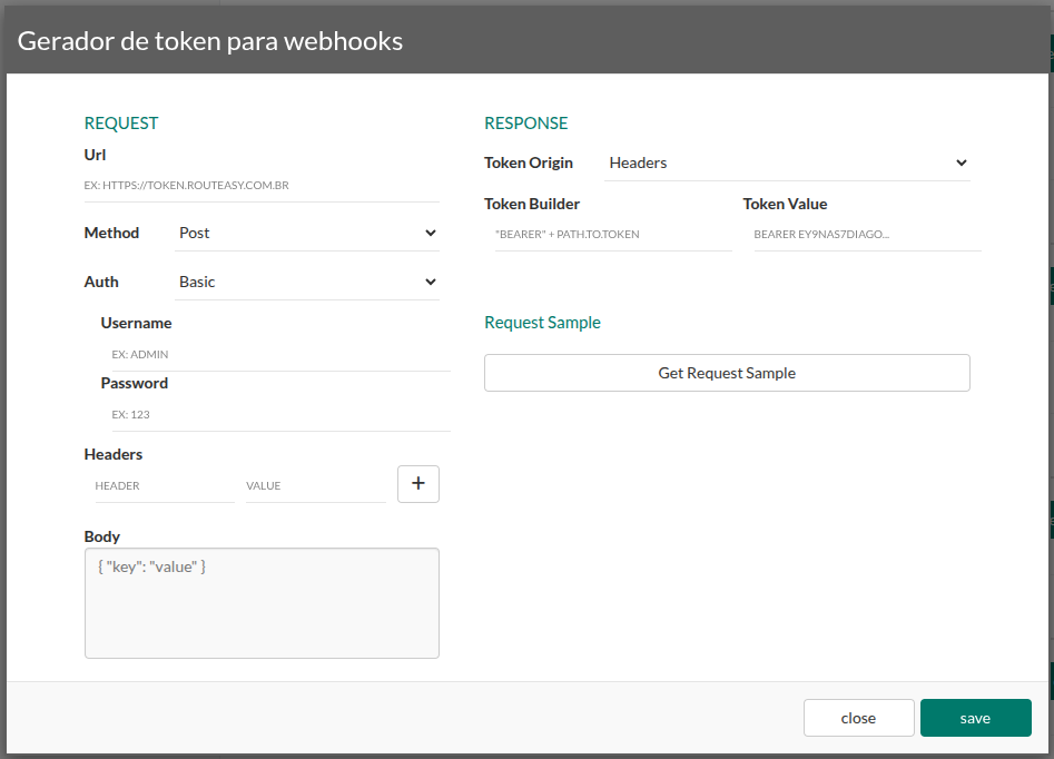 Modal para configurar o gerador de tokens para dupla autenticação