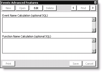 From Events, select Set up module, and click Advanced