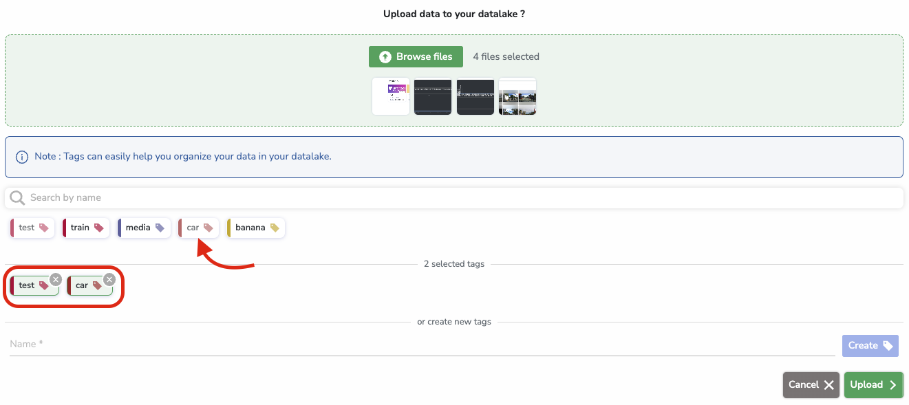 Attaching DataTags during data import