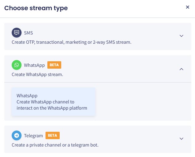 Screenshot with selecting WhatsApp stream