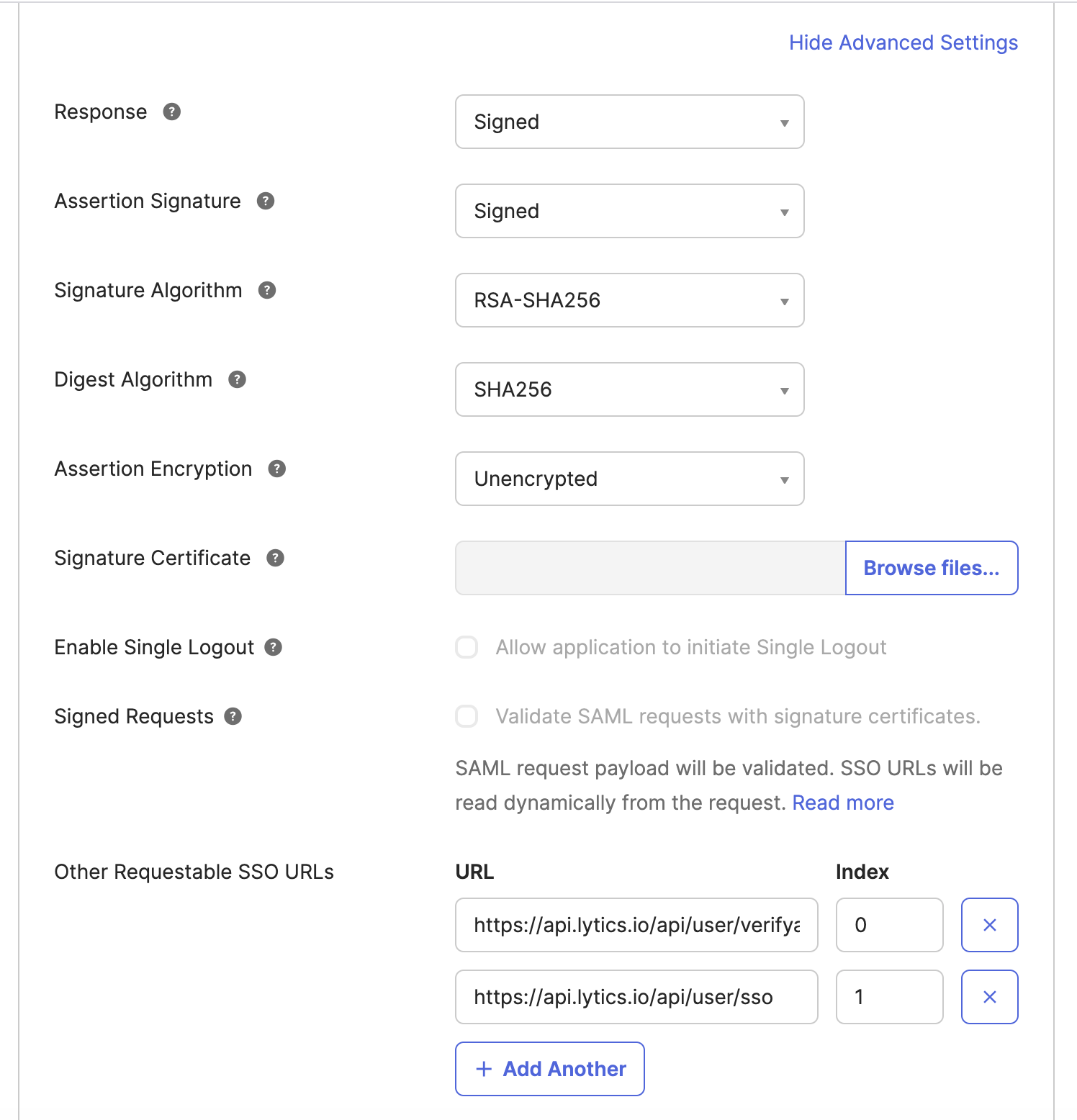 Okta Configuration