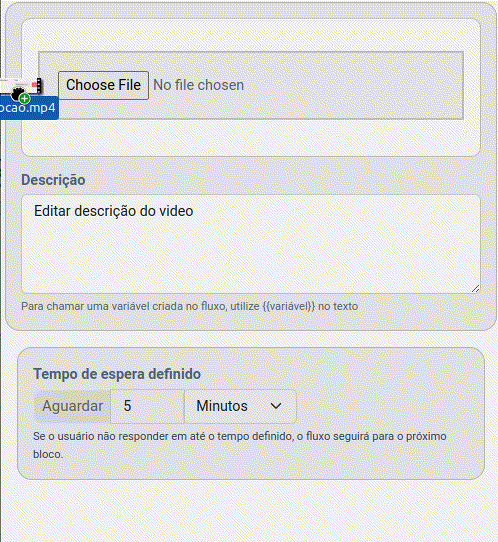 Nesse exemplo, configuramos o envio ilustrativo de um vídeo de promoção