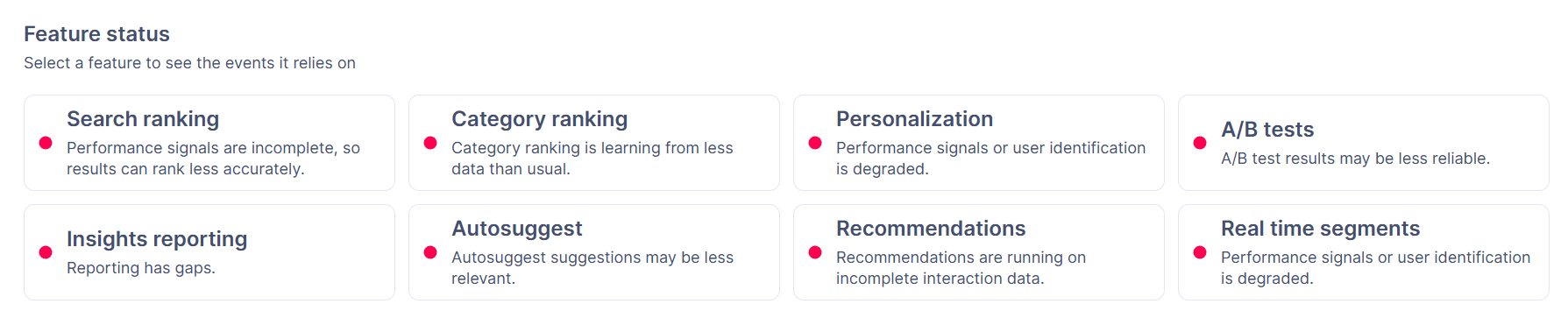 Feature status