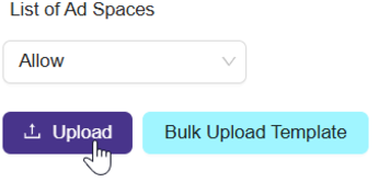 **Upload the Ad Space IDs template**