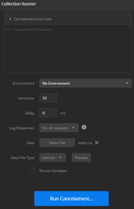 Instrução para apertar em 'Run' após concluir as configurações.