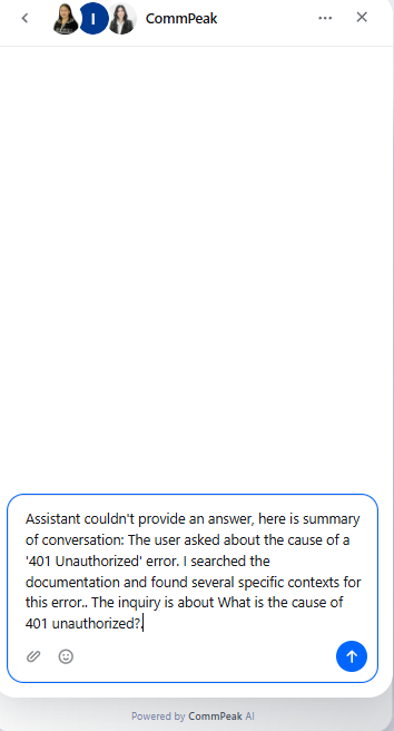 Screenshot of the CommPeak Agent Support option
