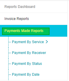 Payment report menu
