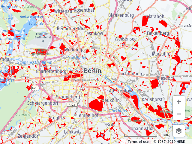 The map after changing the style at runtime