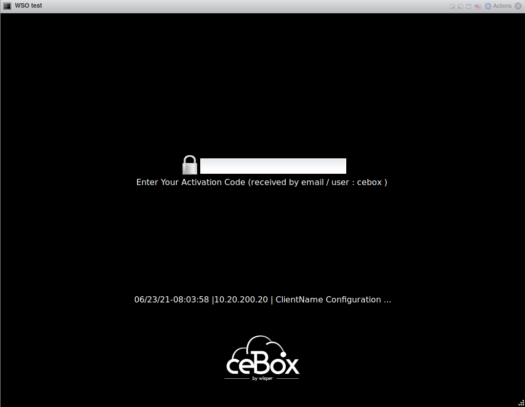 Code d'activation de l'utilisateur ceBox®