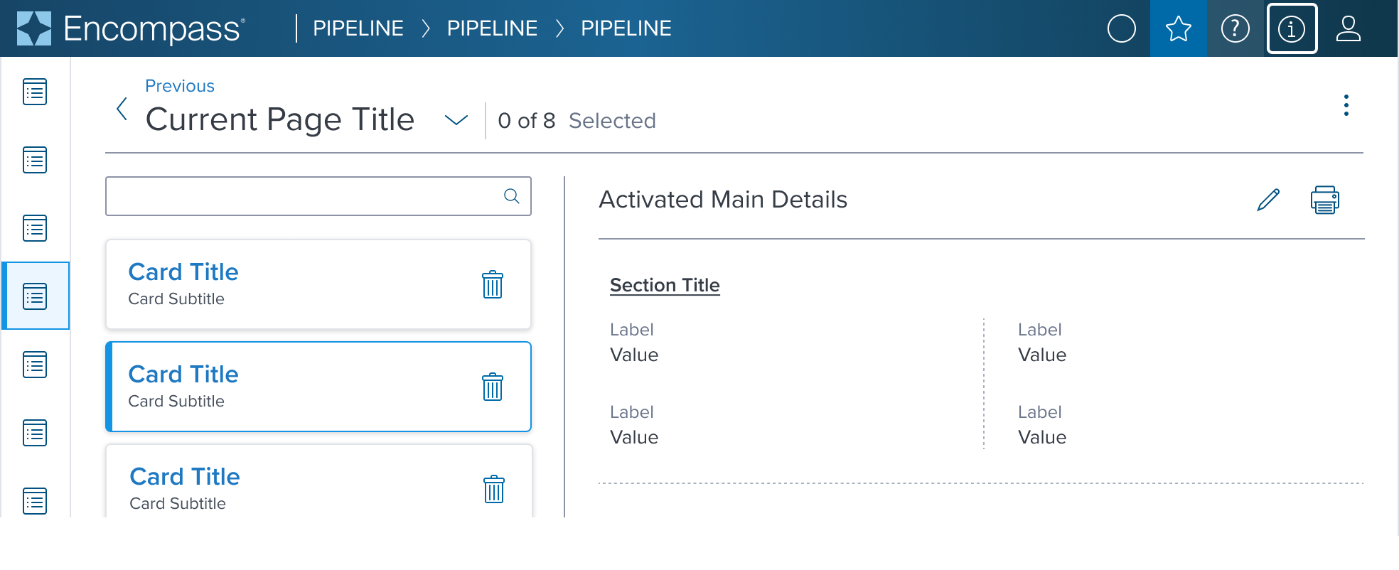 action card within context