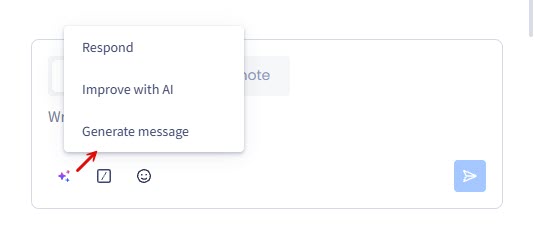Screenshot of selecting AI Assistant options