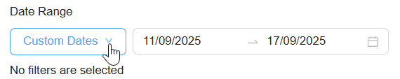 **Select custom dates**