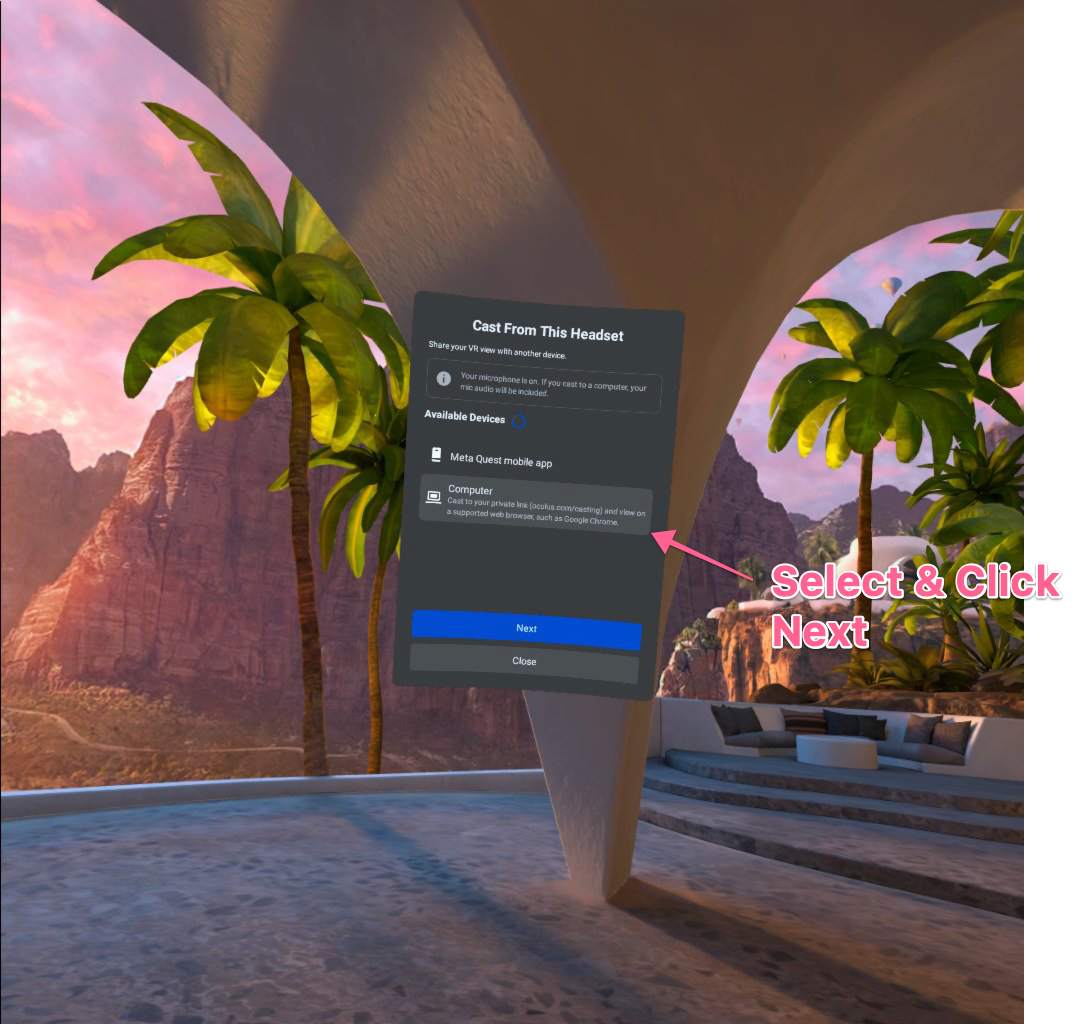 Oculus quest store casting to computer