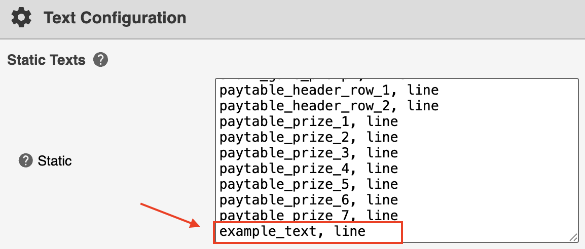 Add text fields in the **Text Configuration** window
