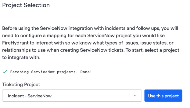 ServiceNow ticketing project