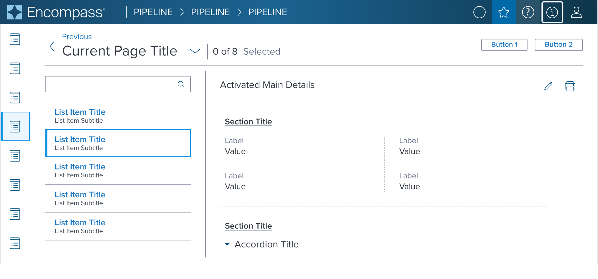 multiple action card within context